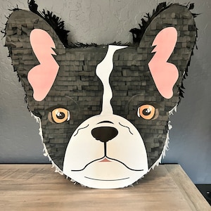 Animal Frenchie ZWART TAN of GRIJS handgemaakte piñata van het Franse Bulldog-hondenras | Decoratie piñata verjaardagsfeestje