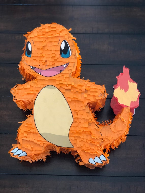 Pokemon Charmander Handmade Pinata Medium 18 Birthday Party Piñata Decor 