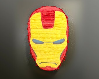 Iron Man hecho a mano Piñata mediano 18"/decoración de piñata de fiesta de cumpleaños