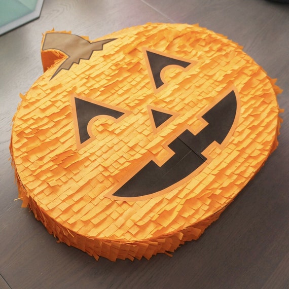 Wanna Party 3D Pumpkin Pinata/Khoibag For Halloween Party Supplies Decorations, Pull String Orange Jack-o-Lantern For Halloween Theme Birthdays-Great