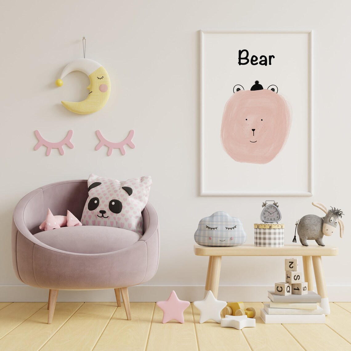 Bear nursery wall art instant download Animal nursery decor Etsy