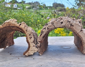 3 tunnels en liège (20 x 10 x 7 cm) - pour vivarium, terrarium ou décoration