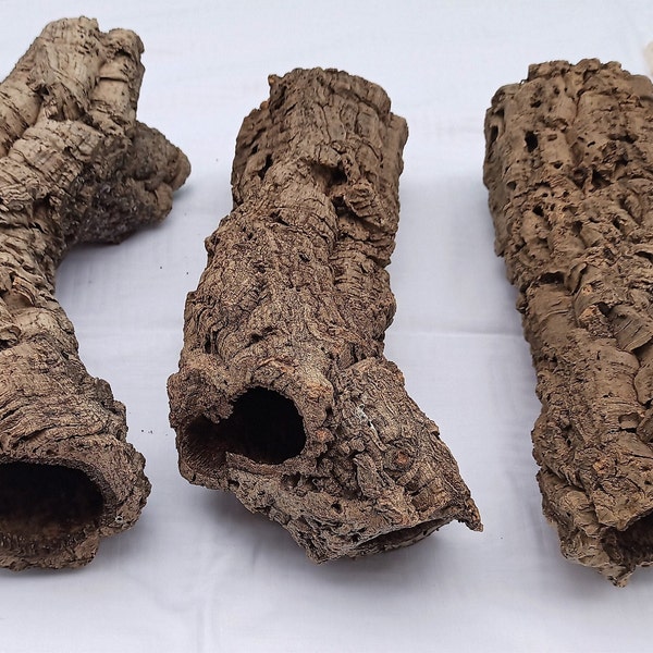 3x Cork Bark Tubes- for Vivarium, Terrarium or Decor