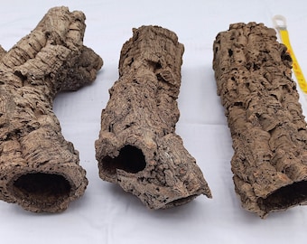 3x Cork Bark Tubes- for Vivarium, Terrarium or Decor