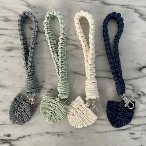 Macrame Wristlet Keychains, Multiple Color Options, Car Keychain,  Wristlet for Keys, Macrame Gift, Gift For Her, Cord Keychain, Gift Ideas