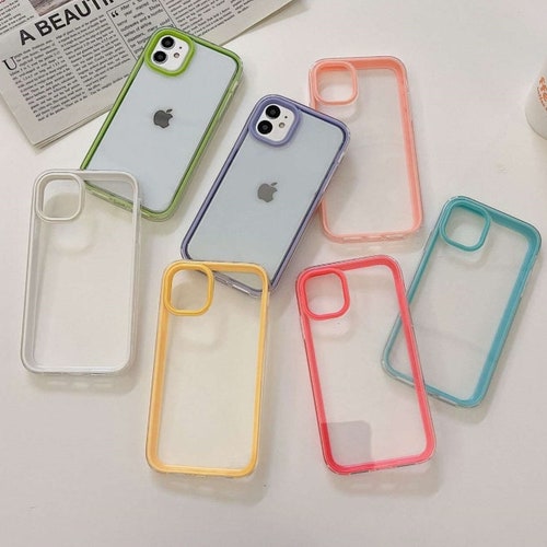 Pastel Border Clear Iphone 13 Cases For Iphone 12 11 Pro Max X Etsy