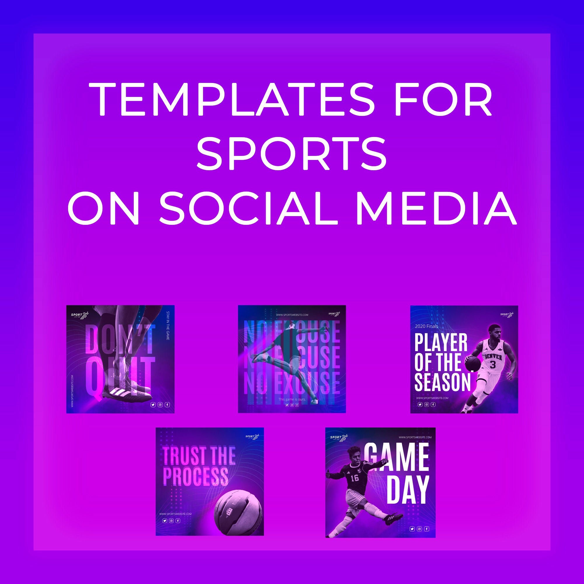 Sports Posts for Social Media Template Basketball Game Etsy