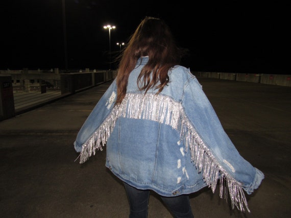 diamond fringe denim jacket