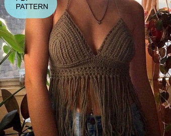 Fringe Crochet Top Pattern- PATTERN ONLY**