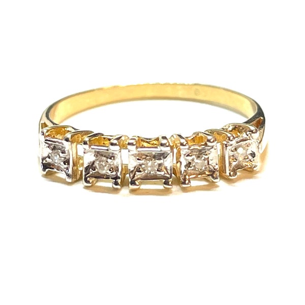 14k gouden ring met diamanten