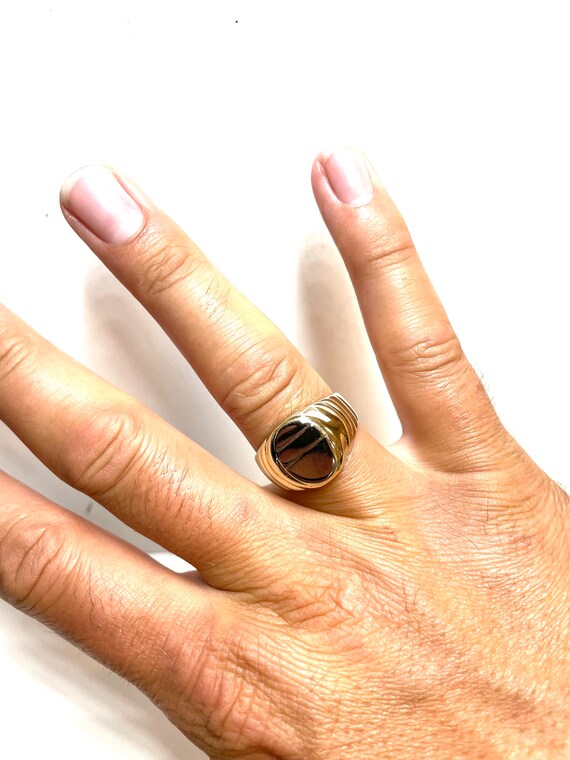 NEIGHBORHOOD♡ GOLD SIGNET RING / GOLD Vintage 18k Yellow Gold Signet Ring - 1973 - Etsy