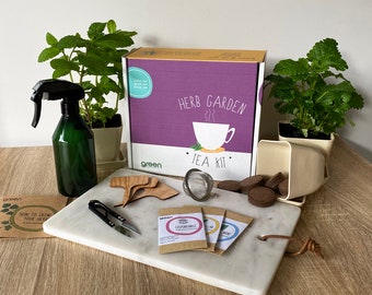 Herb Garden Kit Gift Set, Tea - Indoor/Outdoor Seed Starter Kit