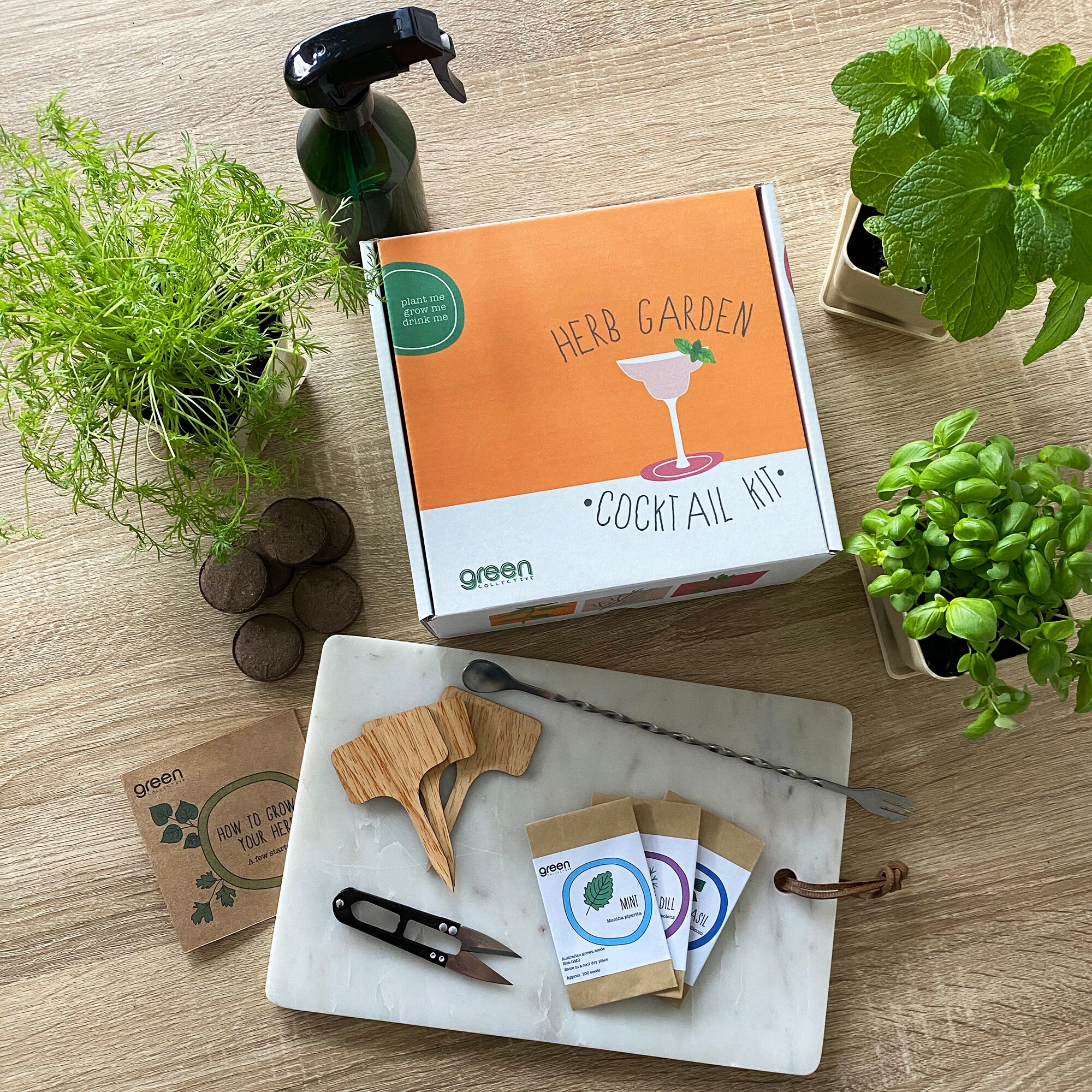 Herb Garden Kit Gift Set Cocktail Indoor/outdoor Seed Etsy Australia