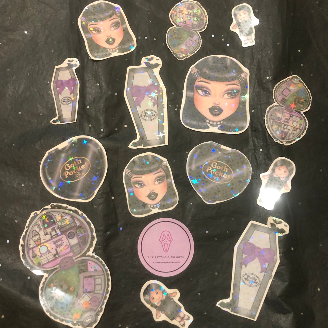 Polly Pocket Gothic Y2k Nostalgia Viynl Stickers Holographic Sparkly - Etsy
