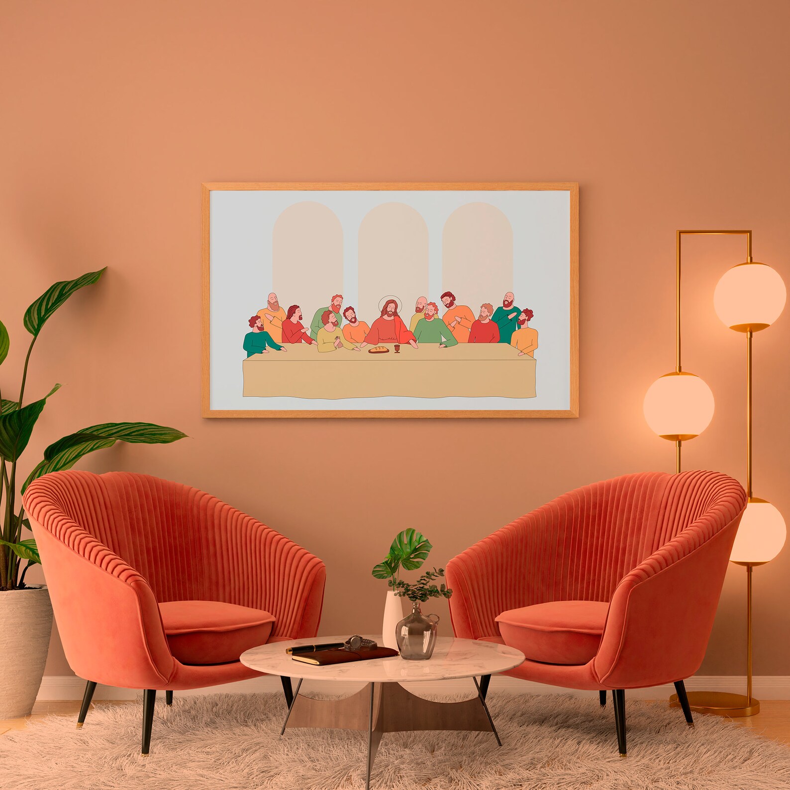The last supper Modern digital wall art Jesus Instant Etsy