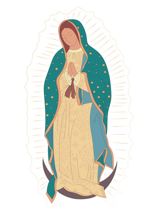 Virgen de Guadalupe Moderna Regalo para mamá católica SVG 