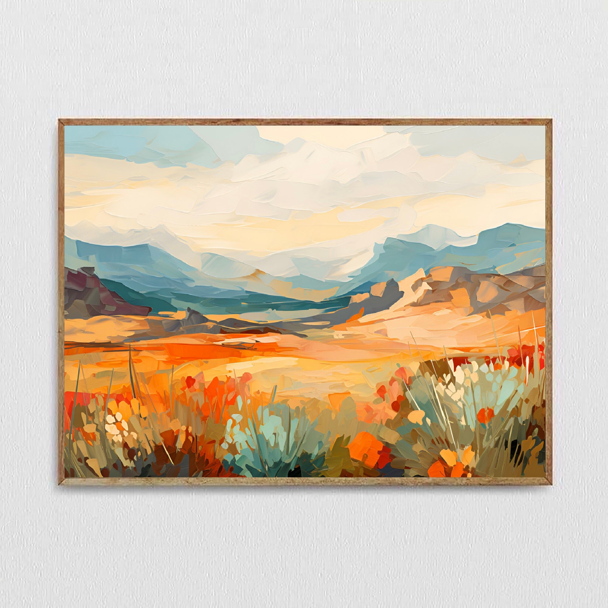 Mount Taylor Art Print New Mexico Painting Mountain Sunrise Landscape ...