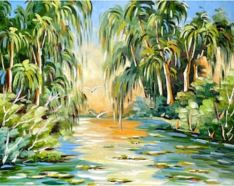 MJGOZX Everglades Nationalpark Poster – Landschaftsdruck Auf Leinwand, Wandkunst Für Wohnzimmer, Schlafzimmer, Büro, Verschiedene Größen
