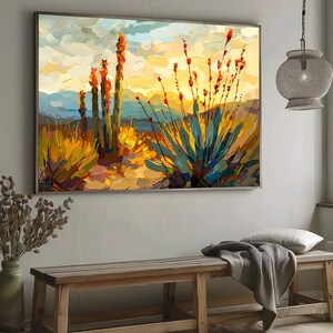 Sonoran Desert Wall Art Print | Arizona Landscape from Original Oil Painting | Southwest Desert Decor | Nature Inspired Home Art image 17