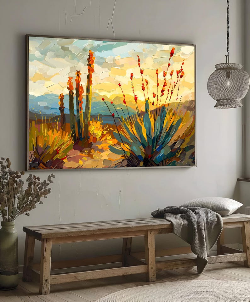 Sonoran Desert Wall Art Print | Arizona Landscape from Original Oil Painting | Southwest Desert Decor | Nature Inspired Home Art image 17