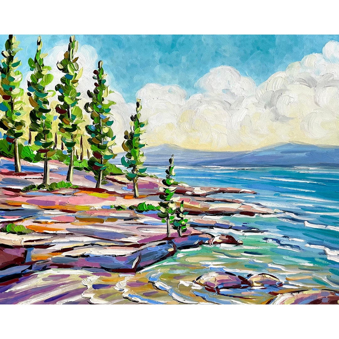 Lake Michigan Print From Oil Painting Landscape Wall Art Vintage