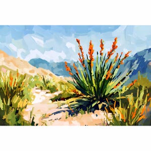 Big Bend Ranch State Park Texas Landscape Print Southwestern Wall Art Abstract Painting Barton Warnock Visitor Center Travel Poster