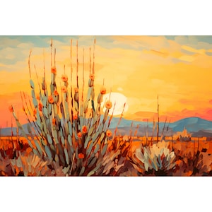 Texas Sunset Wall Art Big Bend National Park Print Texas Desert Landscape Art Panoramic Wall Art San Antonio Travel Poster