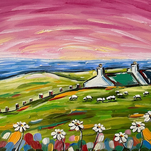 Mountain Lake Painting Irish Landscape Print From Original Oil Etsy