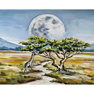 African Landscape Print from Original Oil Painting Savannah Wall Art South Africa Art African Decor