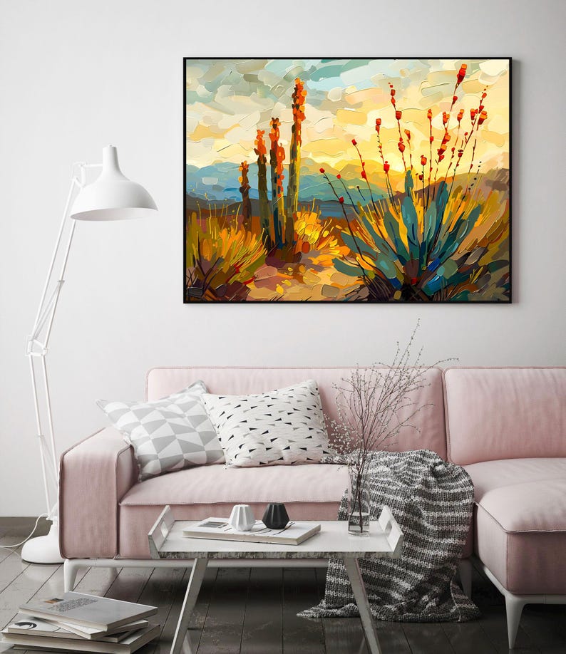 Sonoran Desert Wall Art Print | Arizona Landscape from Original Oil Painting | Southwest Desert Decor | Nature Inspired Home Art image 19