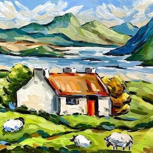 Mountain Lake Painting Irish Landscape Print from Original Oil Painting Ireland Wall Art