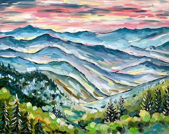 Great Smoky Mountains Print from Original Oil Painting Landscape Wall Art National Park Art
