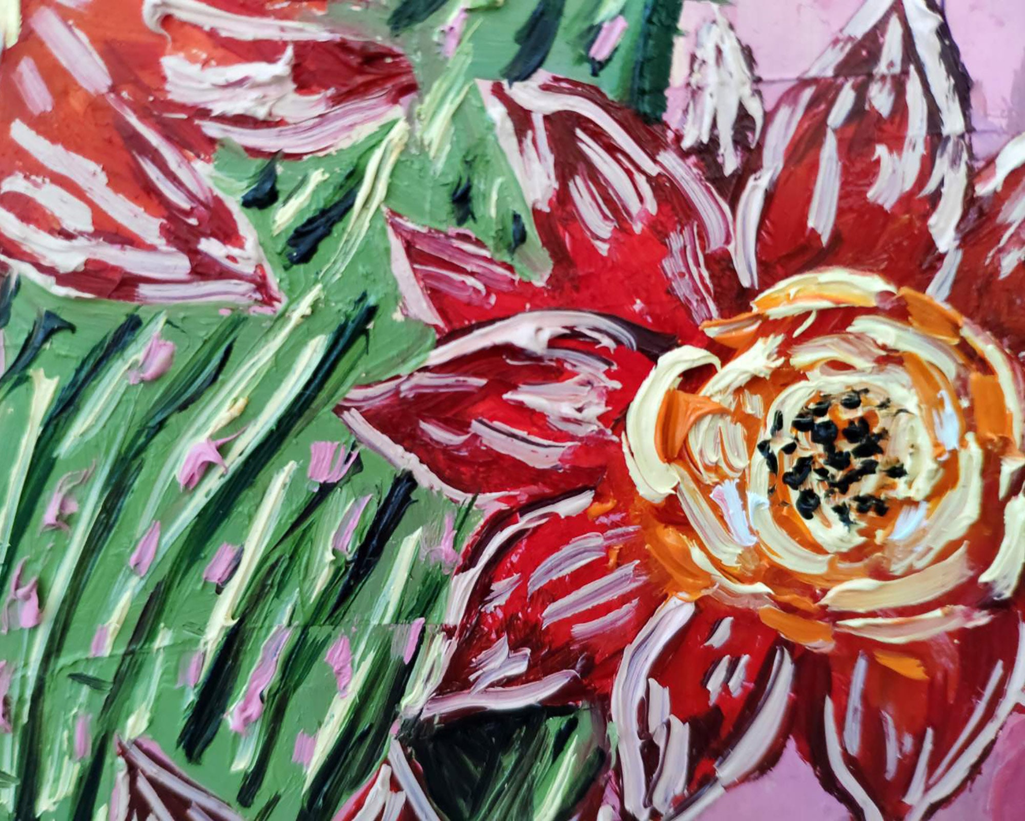 Cactus Painting Flower Original Art Floral Oil Painting Etsy