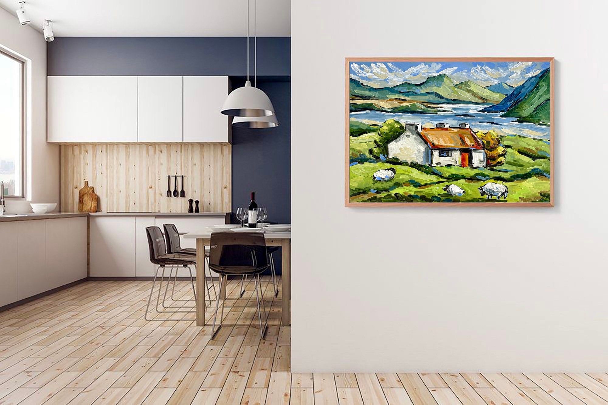 Mountain Lake Painting Irish Landscape Print From Original Oil Painting ...