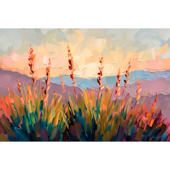 Painted Desert Painting New Mexico Art Print Southwest Landscape Wall Art Southwestern Art Nature Travel Poster