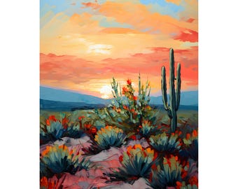 New Mexico Sunset Art Print: Southwestern Landscape Wall Art