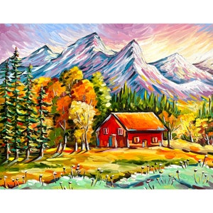 Colorado Mountain Print from Original Oil Painting Landscape Wall Art Rocky Mountains National Park Artwork Colorado Gift