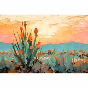 New Mexico Western Print Southwestern Landscape Poster Las Cruces Travel Painting Organ Mountains Wall Art Desert Peaks Artwork