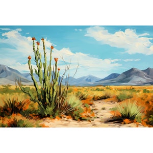 Sandia Mountains Painting New Mexico Giclee Print Panoramic Landscape Art Blue Yellow Wall Art Albuquerque Cedro Peak Poster