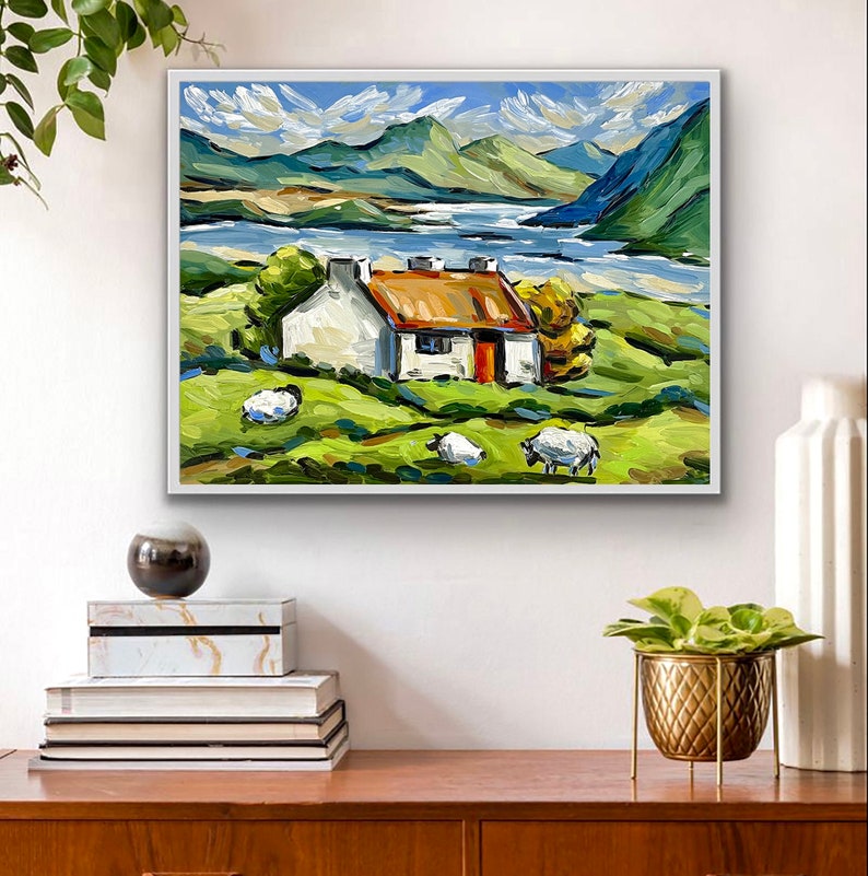 Mountain Lake Painting Irish Landscape Print From Original Oil Painting ...