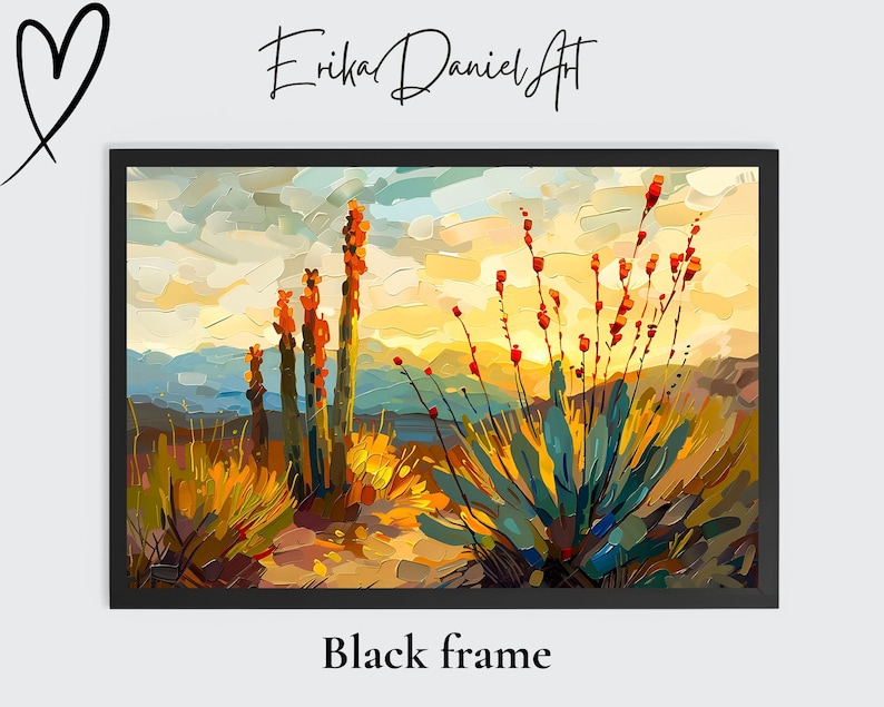 Sonoran Desert Wall Art Print | Arizona Landscape from Original Oil Painting | Southwest Desert Decor | Nature Inspired Home Art image 7