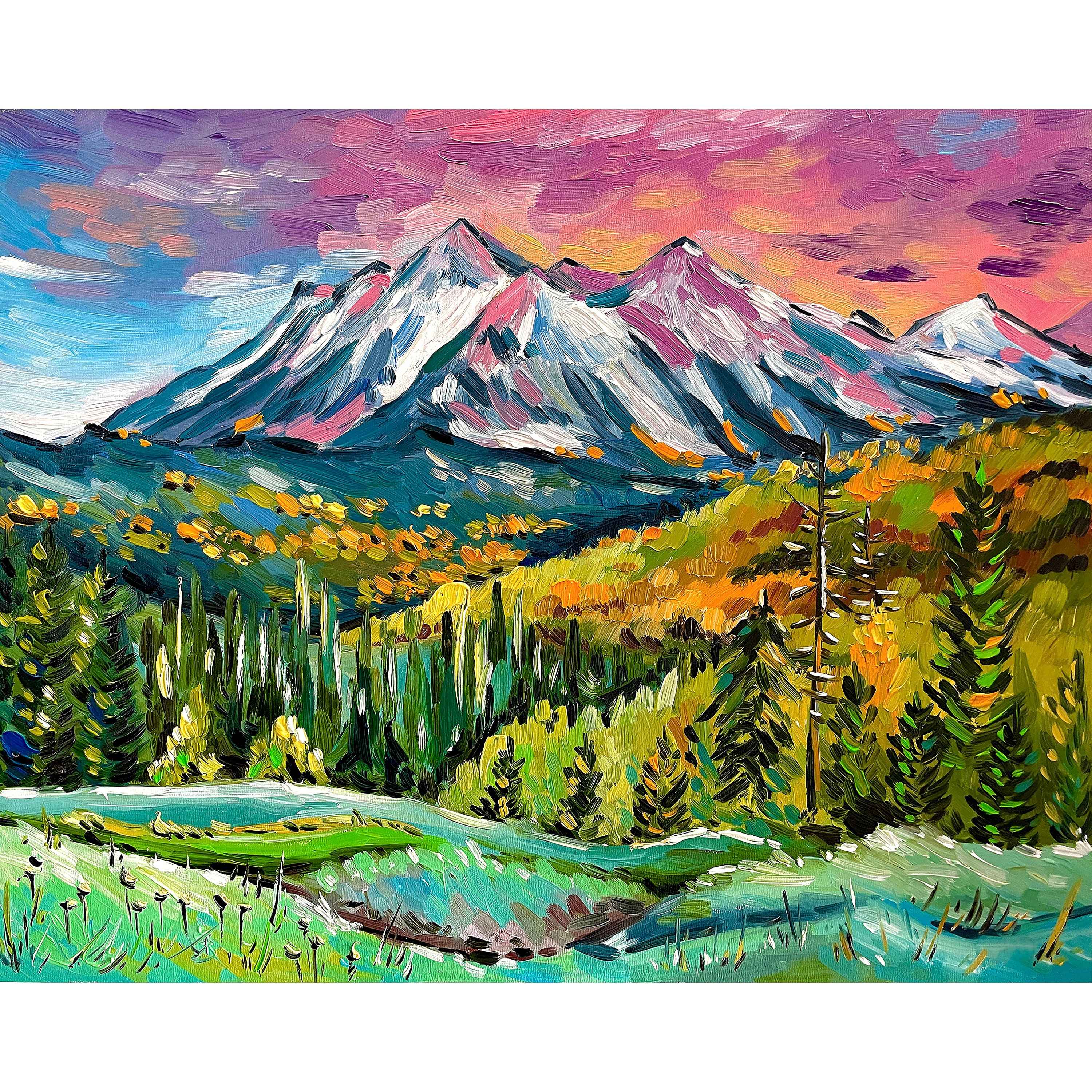 Montanari Papagallo 油彩画 50x70 cm Rocky Mountain National Park Wall Art Print | Colorado Mountain