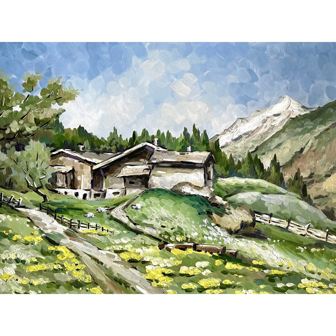 Rocky Mountains Painting Canadian Landscape Art Print From Original Oil