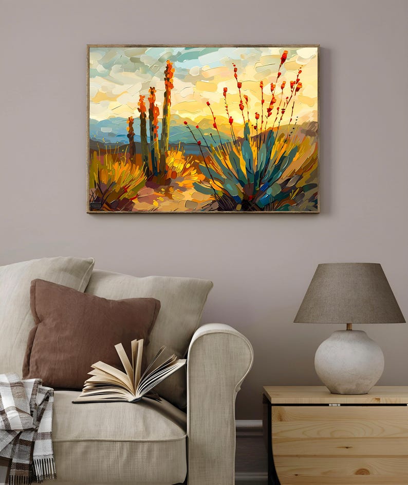 Sonoran Desert Wall Art Print | Arizona Landscape from Original Oil Painting | Southwest Desert Decor | Nature Inspired Home Art image 18