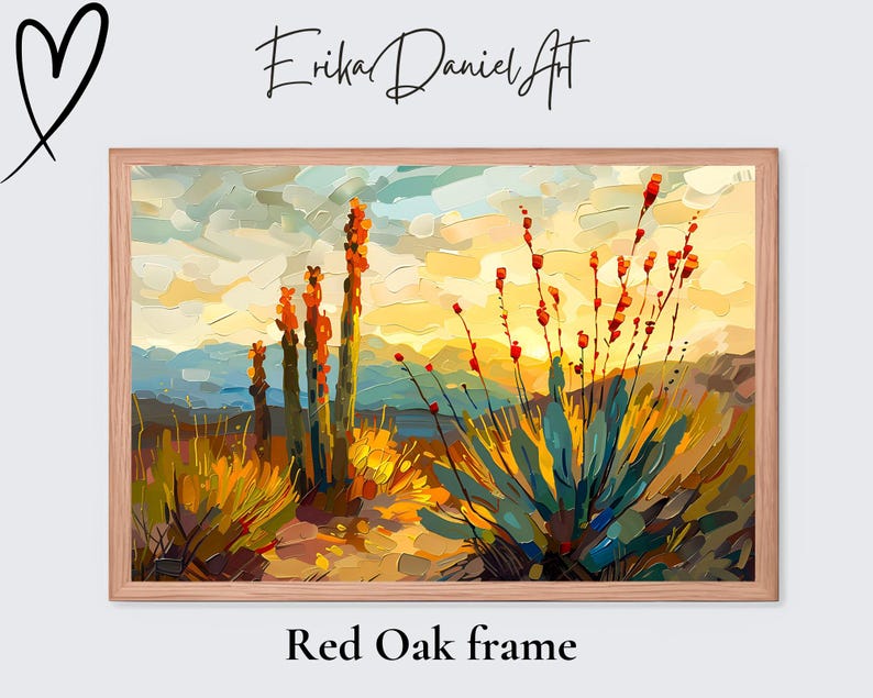 Sonoran Desert Wall Art Print | Arizona Landscape from Original Oil Painting | Southwest Desert Decor | Nature Inspired Home Art image 6