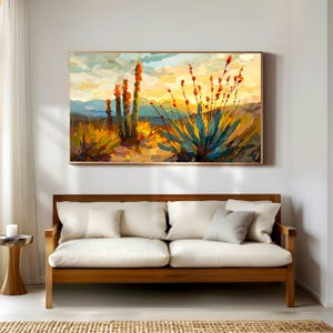 Sonoran Desert Wall Art Print | Arizona Landscape from Original Oil Painting | Southwest Desert Decor | Nature Inspired Home Art image 13