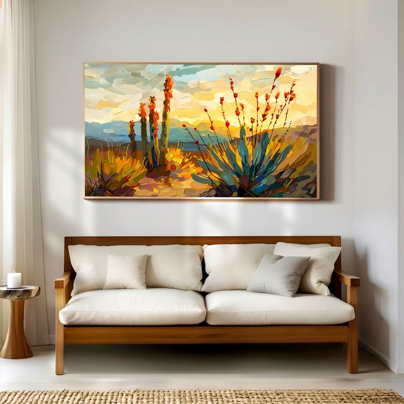 Sonoran Desert Wall Art Print | Arizona Landscape from Original Oil Painting | Southwest Desert Decor | Nature Inspired Home Art image 13
