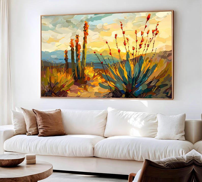 Sonoran Desert Wall Art Print | Arizona Landscape from Original Oil Painting | Southwest Desert Decor | Nature Inspired Home Art image 11