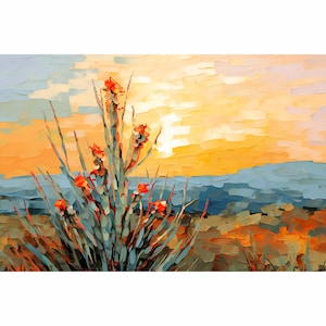 Anza-Borrego Desert Sunset Print California Landscape Painting Southwestern Boho Wall Art Nature Botanical Art