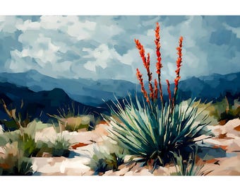 Big Bend National Park Art: Ocotillo Texas Landscape Giclee Print